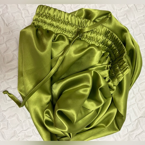 NWOT 💚 Laina Rauma green drawstring club bed lightweight satin pants size S - Picture 17 of 17